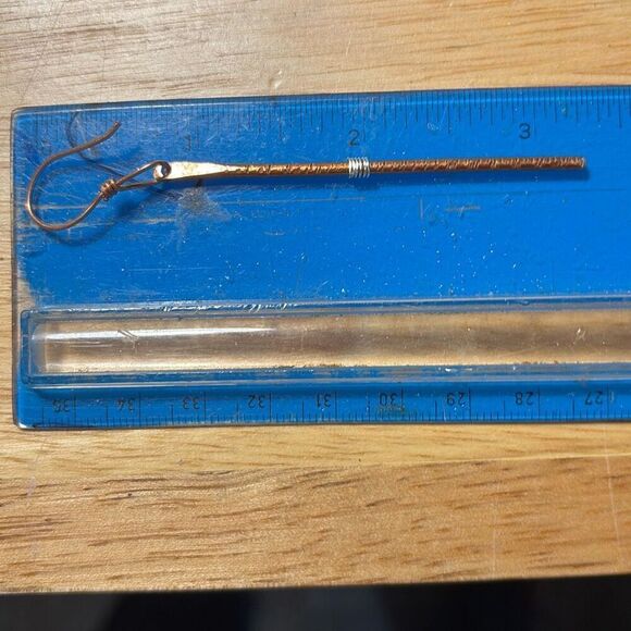 Copper Dangle Earrings, Copper and Silver, NEW, Handmade, 3.25” - Picture 3 of 3